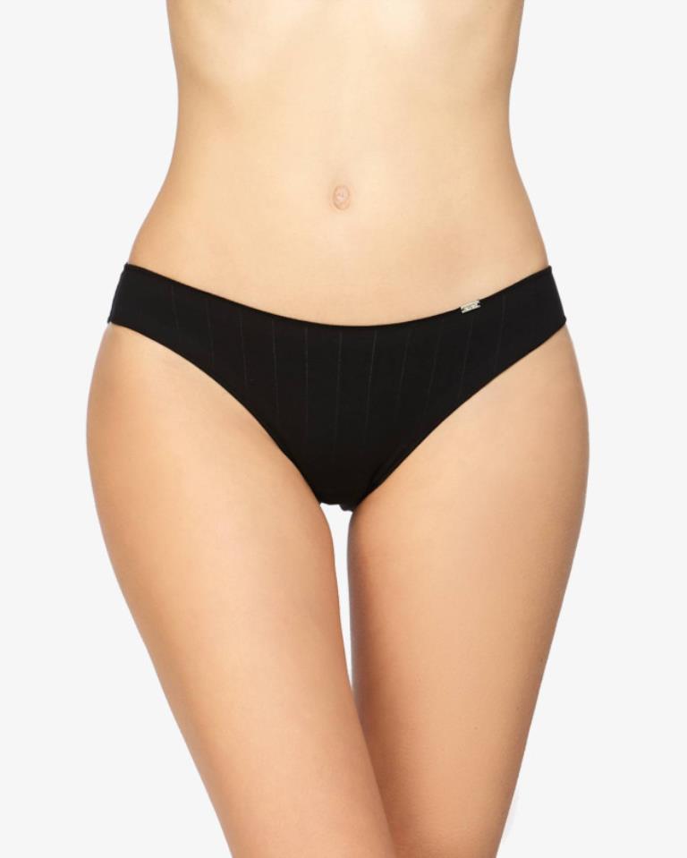 Wide ribbed soft cotton bikini panties