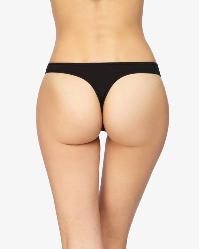 Basic microfiber thong with lace